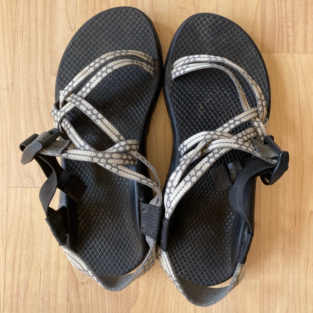 Chaco Black and White Adventure Sandals